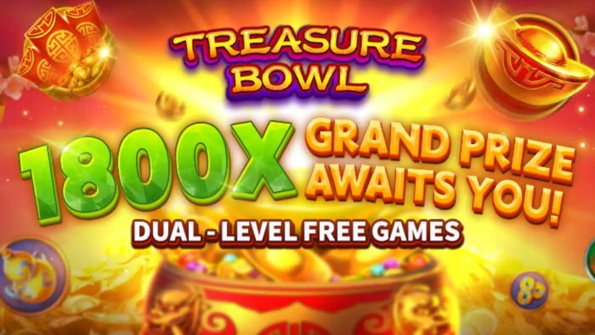 Multiplicadores Treasure Bowl 98a - 7777x Máximo com Tigela Dourada